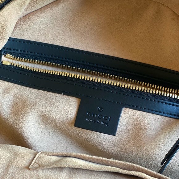 Gucci Zip Pocket Printed Gg Coated Canvas Mini Backpack gold bumble bees - Picture 3 of 8